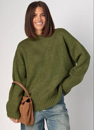 Теплий светр оверсайз у кольорах 🌿🤍🖤 7