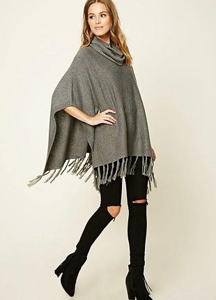 Вовняне пончо з високою горловиною forever 21