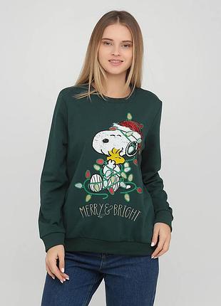 Трикотажный новогодний свитшот снупи