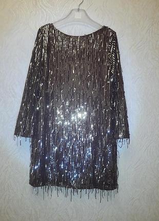 Платье zara прямого кроя в пайетках