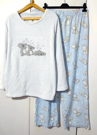 Голубая плюшевая пижама, домашний костюм 3202 20-22