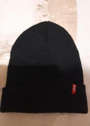 Шапка теплая акрил унисекс levi's italy.