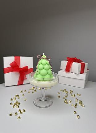 Свічка соєва в келиху новорічна