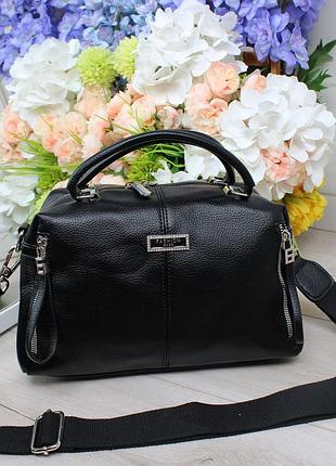 Женская стильная и качественная сумка из эко кожи черная