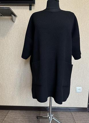 Пончо, светр з накладними карманами з вовни, кашеміру та шовку le tricot perugia, італія