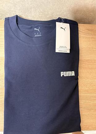 Футболка puma коттонова s-m- puma темно синя