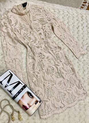 Сукня мереживна нюд
