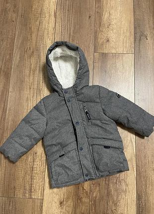 Зимова сіра куртка для хлопчика розмір 80