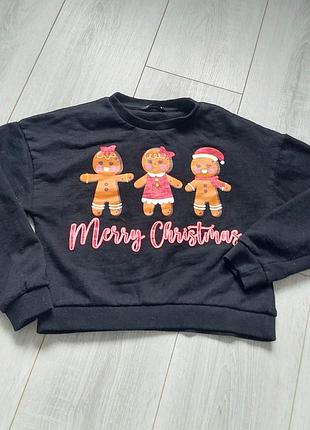 Новогодний свитшот для девочки 134-140 размер