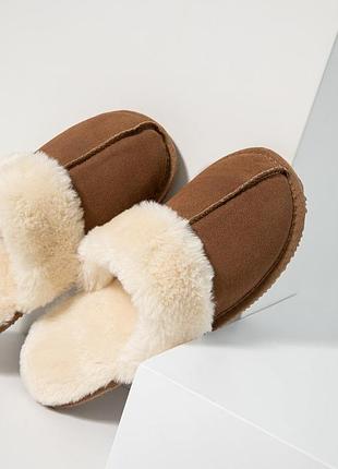 Теплые тапочки из натуральной овчины