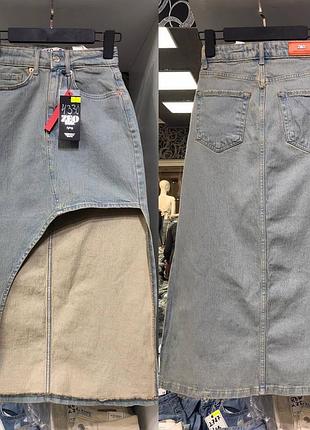 Спідниця джинсова з вирізом