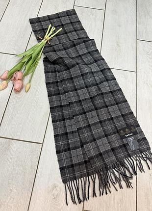 Barbour tartan lambswool scarf вовняний шарф, класична клітинка від barbour