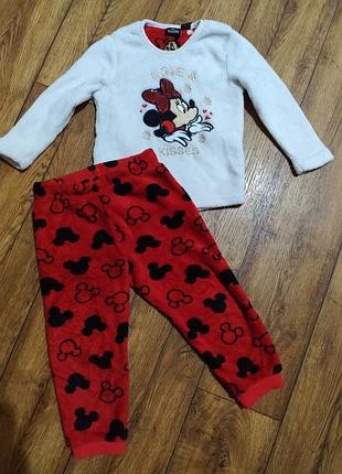 Детская пижама плюшевая дисней на девочку 2-3 года