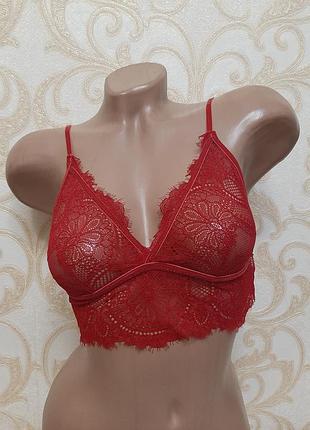 Красивый бюстгальтер бралетт кружево гипюр primark