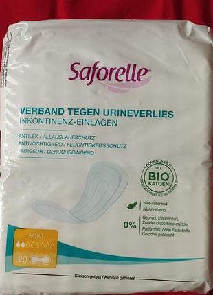 Урологічні прокладки "saforelle mini" 20 шт. – натуральний захист для жінок