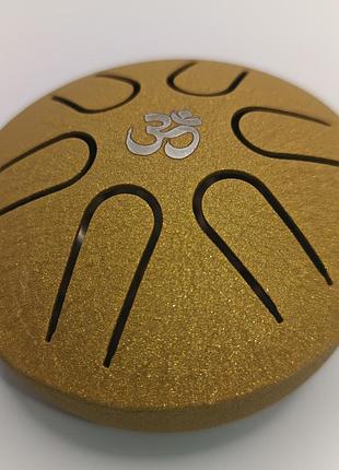 Язычковый барабан hluru мини глюкофон на 6 нот 7.5 см с гравировкой ом золотой