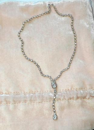 Винтажное колье ожерелье камней стразы