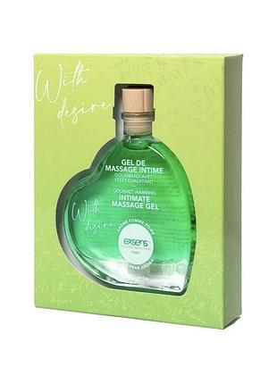 Масажний гель exsens with desire apple pear 50 мл, розігрівальний, без цукру, їстівний