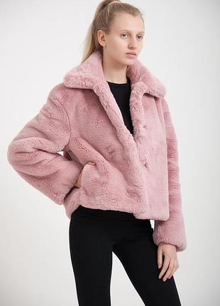 Коротка плюшева шубка-полушубок topshop