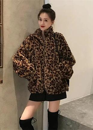 Леопардовая кофта на молнии легкая