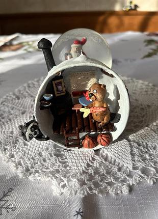 Ялинкова прикраса новорічна іграшка мініатюрна композиція діорама ручна робота handmade