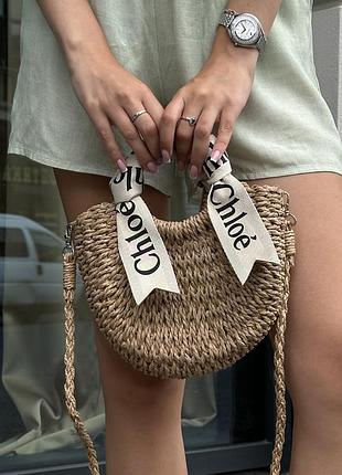 Сумка chloé woody basket bag small