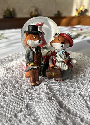 Новорічні іграшки лисички з папʼє-маше ручна робота handmade