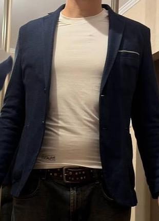 Пиджак zara темно синий l