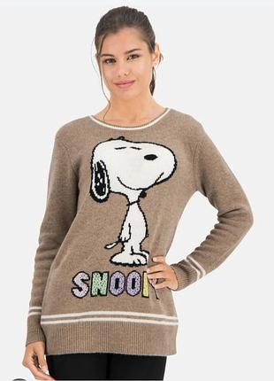 Princess goes hollywood  тоненький  свитер  шерсть  кашемир  принт снуппи