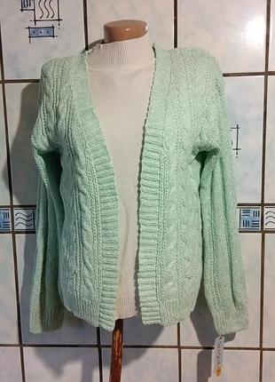 Мятный кардиган