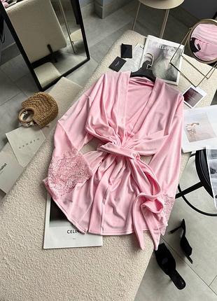 Женский велюровый халат с кружевом ❤️‍🔥 велюровый халат, женский халат