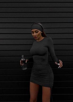 Жіноча графіт сіра міні сукня базова 42-46