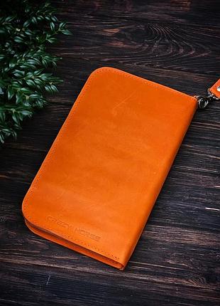 Кожаная папка-клатч для бумаг и документов co_011_orange