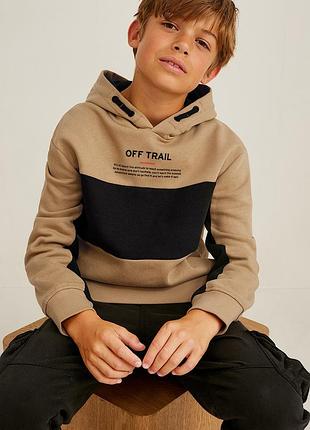 ⚡ утепленное бежевое худи с капюшоном для мальчика | c&amp;a