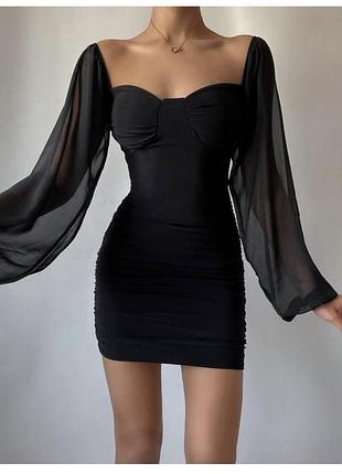 New сукня • мод md 1005 •розміри: 42-44 • кольори - чорний • тканина - крепдайвінг + шифон