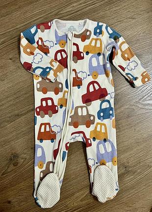 Чоловічок сліп на блискавці замку для хлопчика з машинками 9-12 місяців