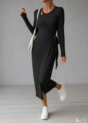 Теплое платье из флиса в рубчик очень мягкая и нежная размер s стан идеальное