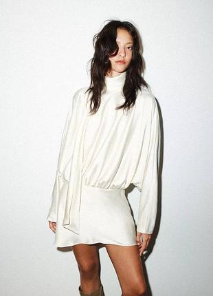 Жіноча атласна сукня, коротка сукня zara