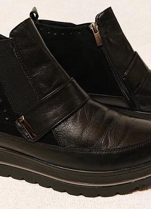 Женские кожаные ботинки mida 38 39 кожа замша демисезонные деми утепленные