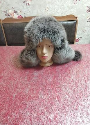 Шапка хутро чорнобурка