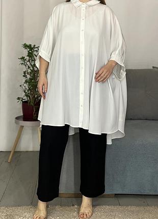 Подовжена шифонова блуза #820/18