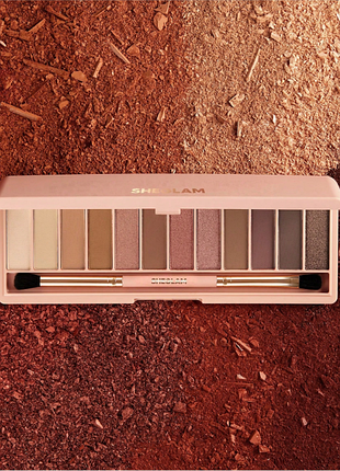 Палитра теней sheglam burgundy palette 12-color matte eyeshadow palette satin metallic pearlescent soft (5524)