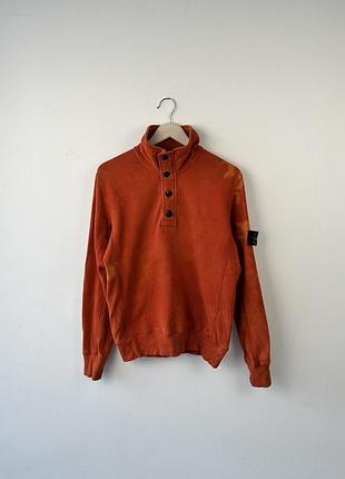 Stone island m orange sweatshirt bleached custom fade світшот