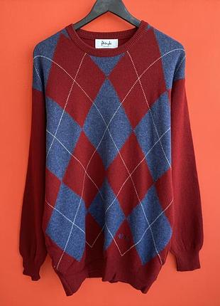 Pringle of scotland wool оригинал мужской шерстяной свитер джемпер кофта размер l xl