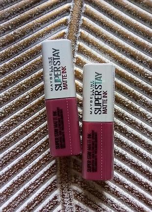 💕оригинал миниатюра 4.5ml. maybelline new york superstay matte ink оттенок no15 lover
матовая помада - крем для стойкого эффекта