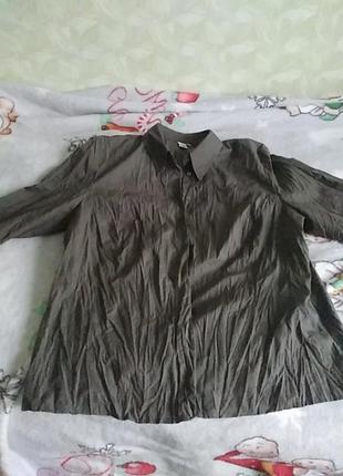 Рубашка женская, в идеальном состоянии,48 размер, рукава укороченные 3/4, ткань полиэстер