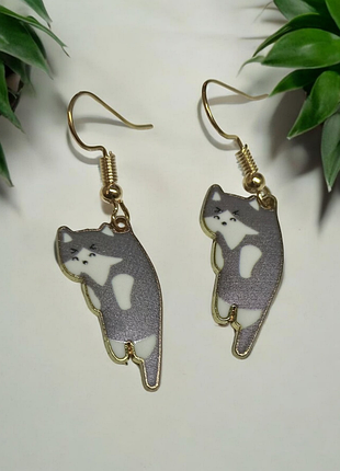 Серьги милый котенок