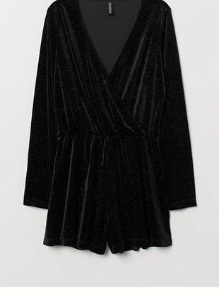 Велюровый комбинезон шорты блестящий