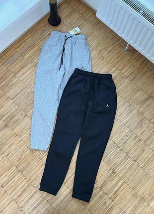 Чоловічі котонові штани jordan на флісі — топ якість, чорні/