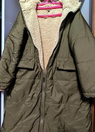 Двухсторонняя куртка, пальто,тедди,шуба размер м